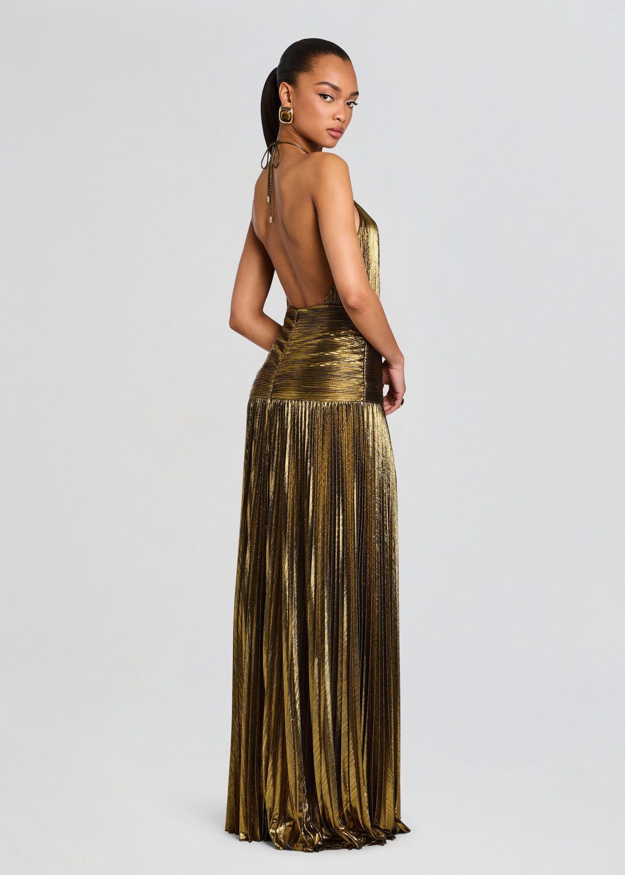 talisa maxi dress - gold retrofete Thalia in Metallic Black Pearl Dresser
