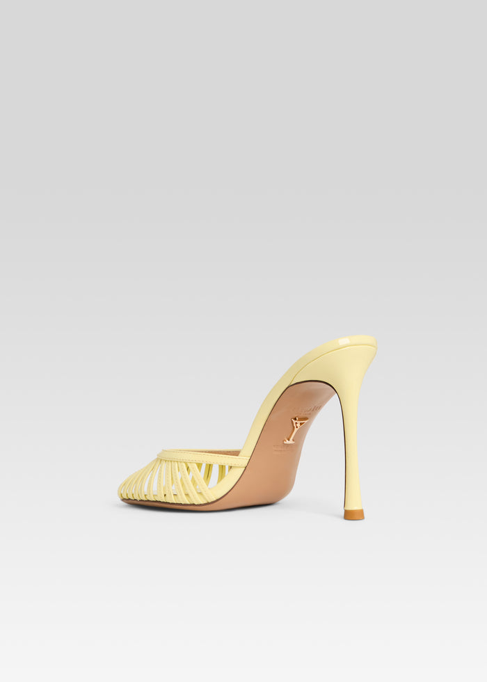 Allistair Sandal pale yellow side view with a slim stiletto heel and delicate toe strap media 5 of 5