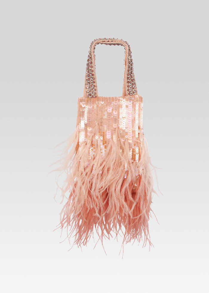 Avery Sequin Feather Bag - Retrofete