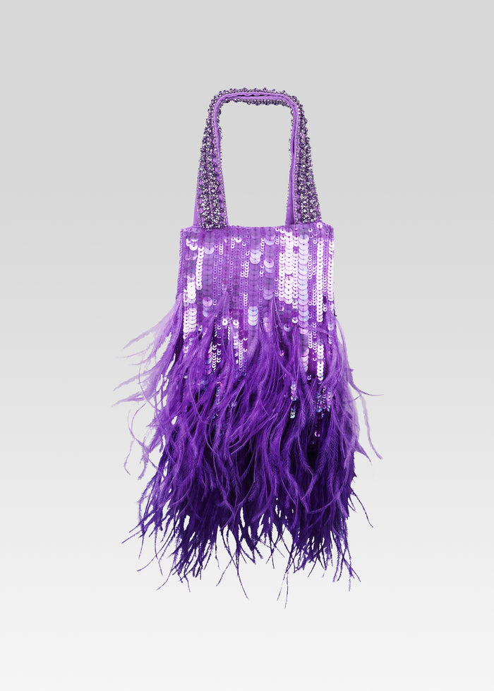 Avery Sequin Feather Bag