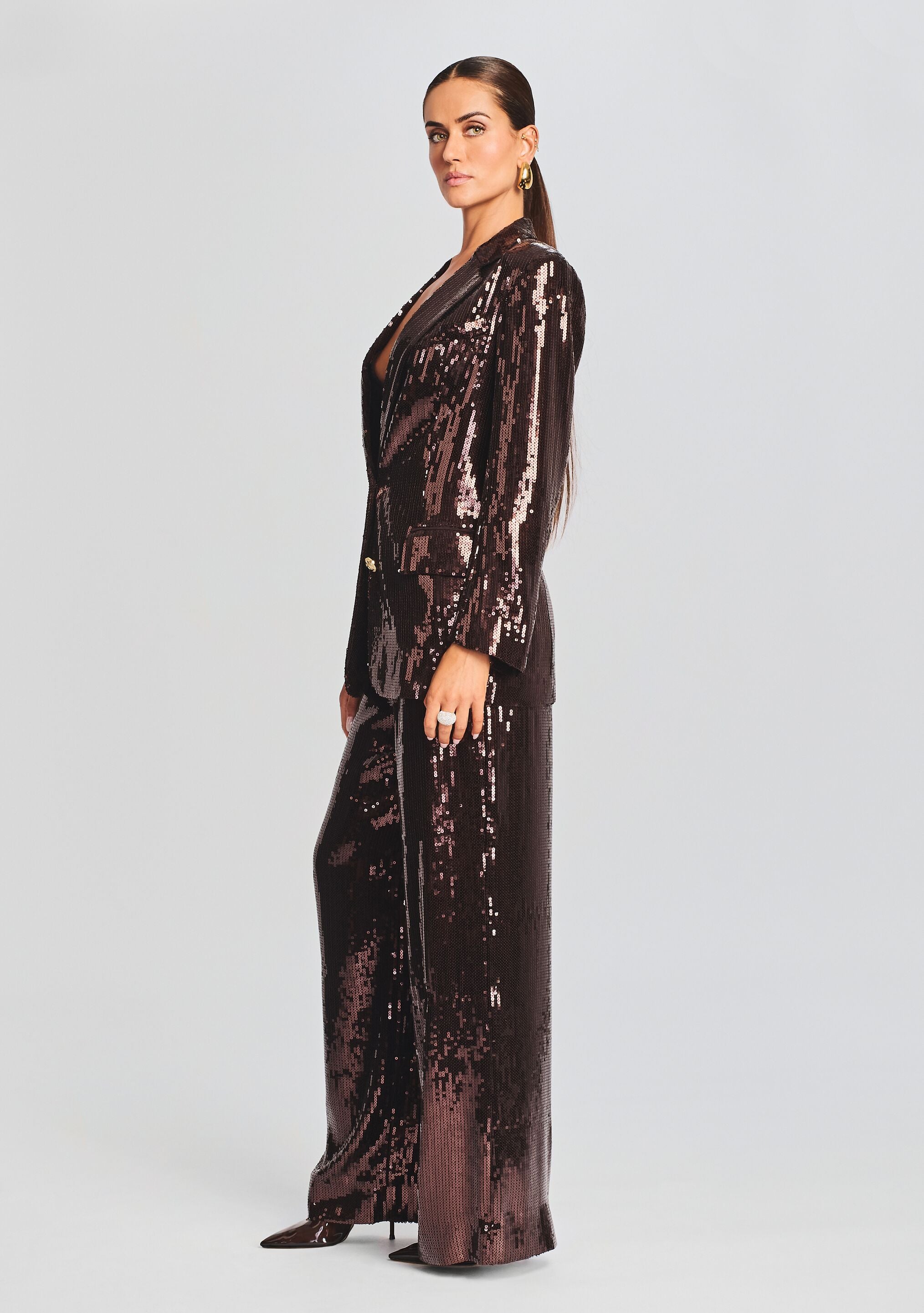 Sequin long blazer sale