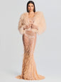 Odessa Sequin Feather Dress