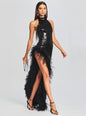 Vixen Sequin Feather Dress
