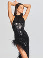 Vixen Sequin Feather Dress