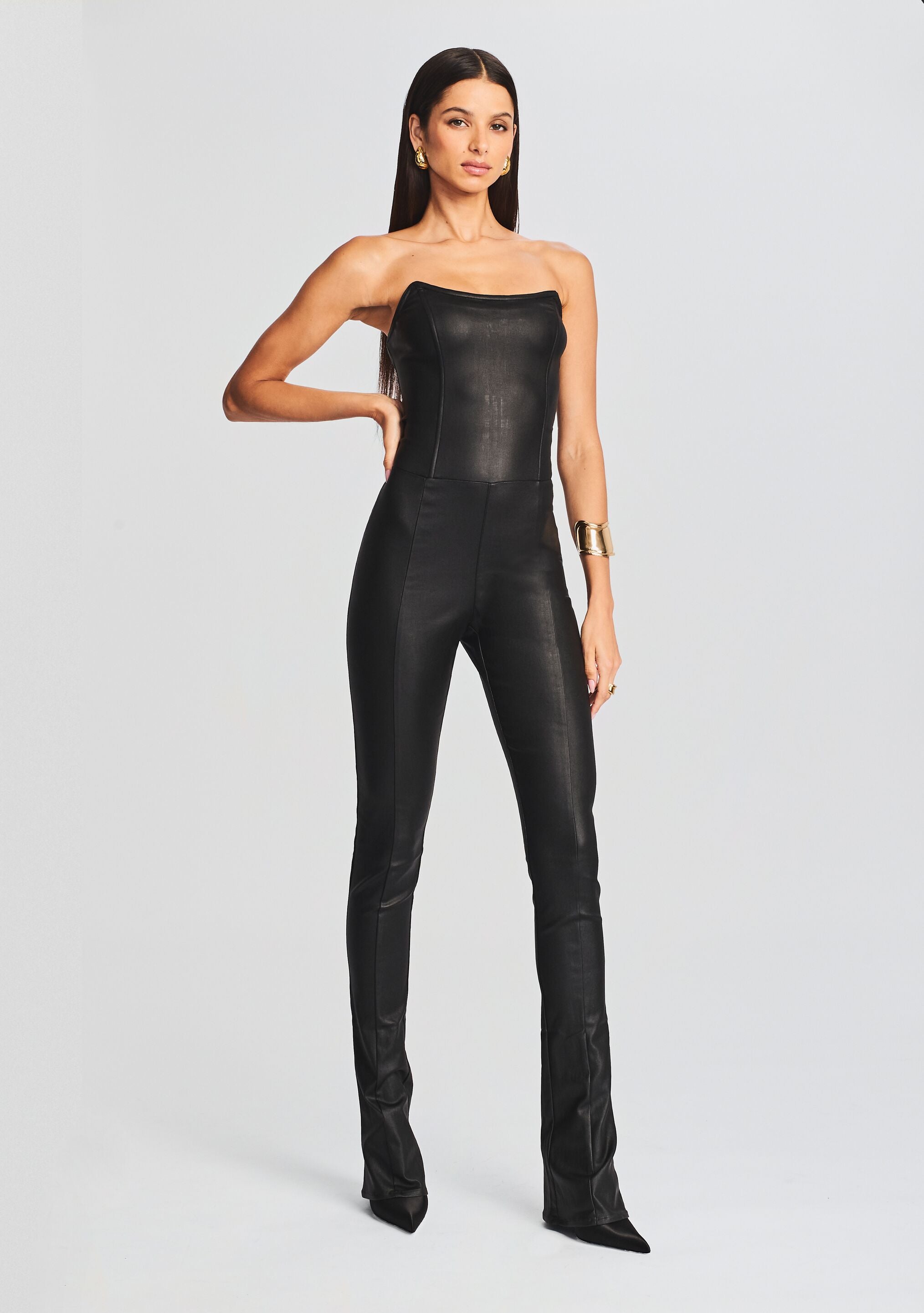 Brinley Coated Denim Jumpsuit – Retrofete