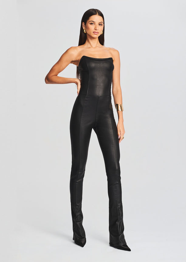 Brinley Coated Denim Jumpsuit