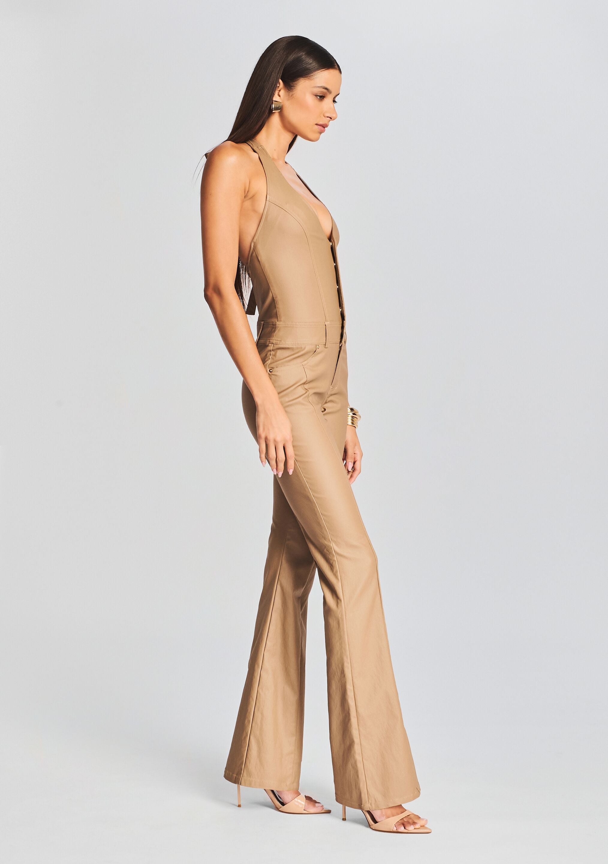 Cynthia Coated Denim Jumpsuit