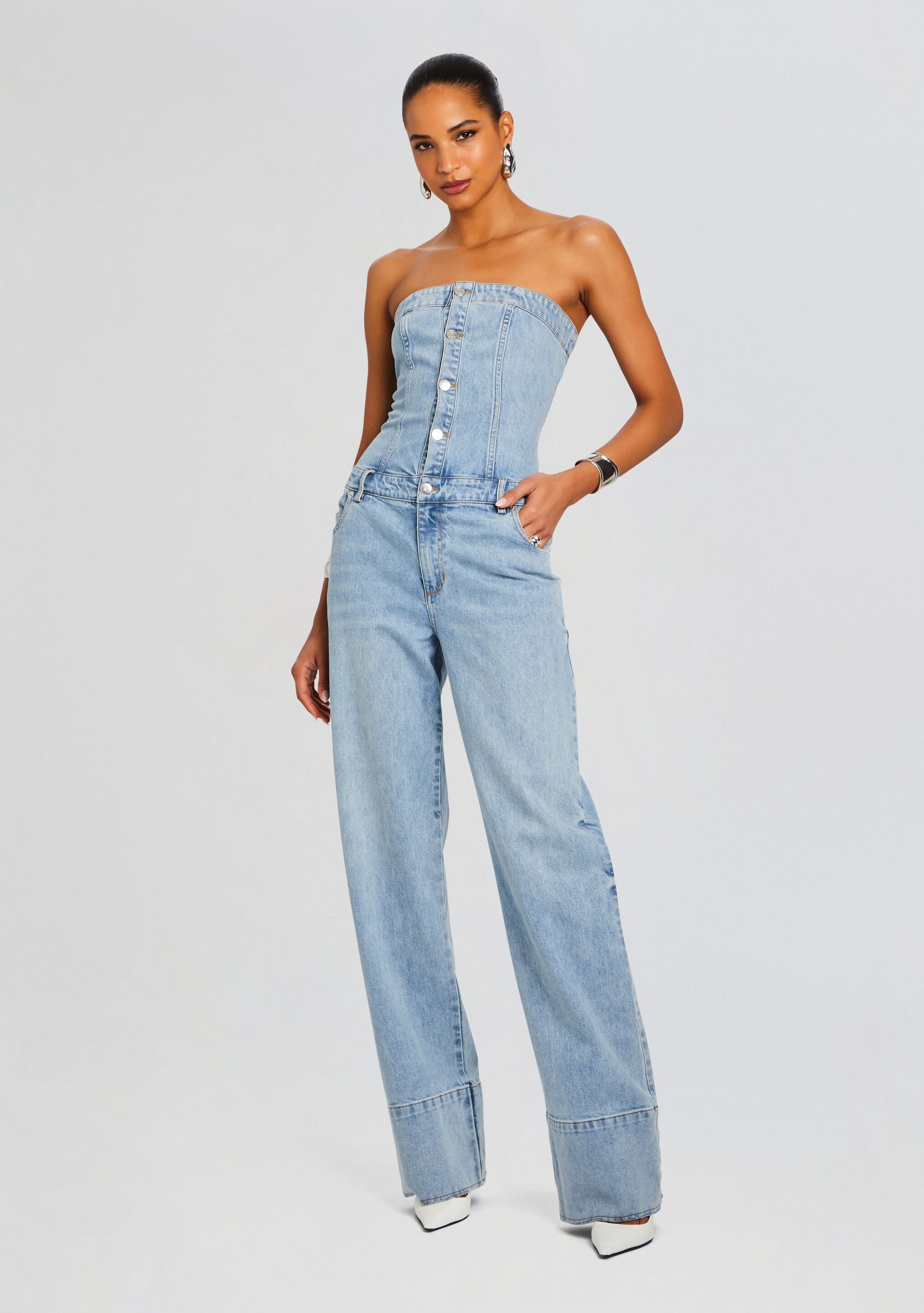 パンツ A BATHING APE DENIM CROPPED JUMPSUIT Denim Jumpsuit/Romper – Tagged 