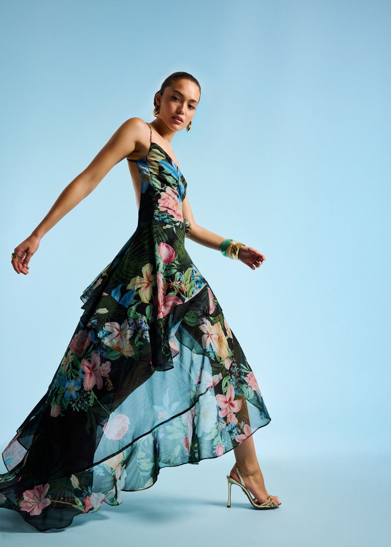 samara silk chiffon dress retrofte Women's Samara Silk Chiffon Dress - Blue