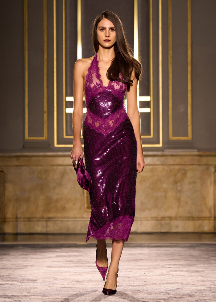 Vicky Sequin Lace Dress media 2 of 6