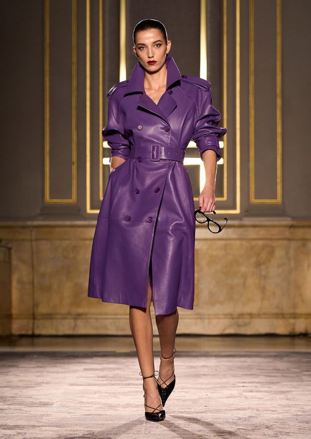 Malene Leather Trench Coat