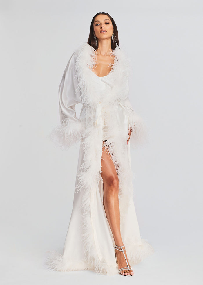 Glamorous Feather Robe Juno Feather Robe – Retrofete
