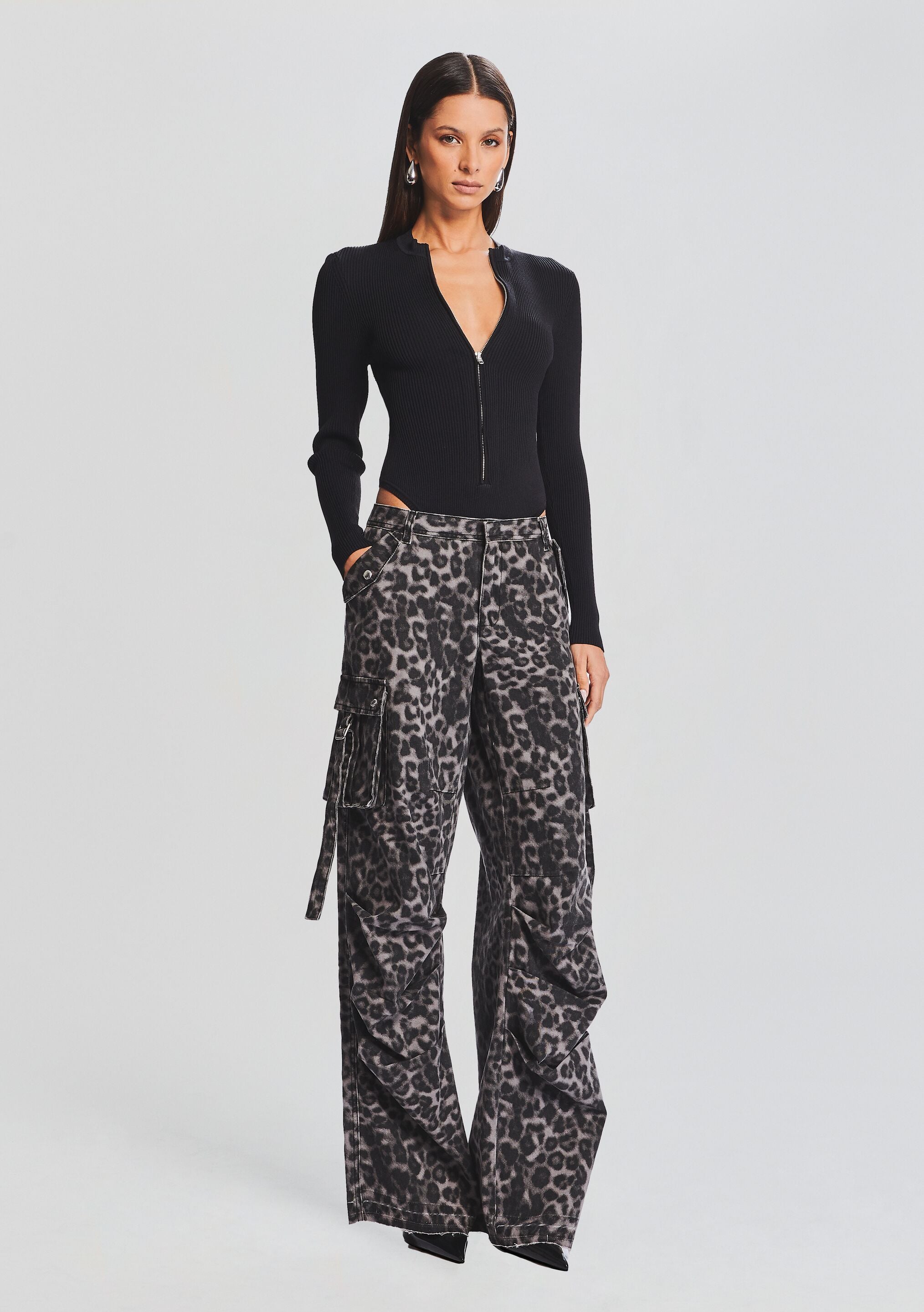 Leopard print cargo on sale trousers