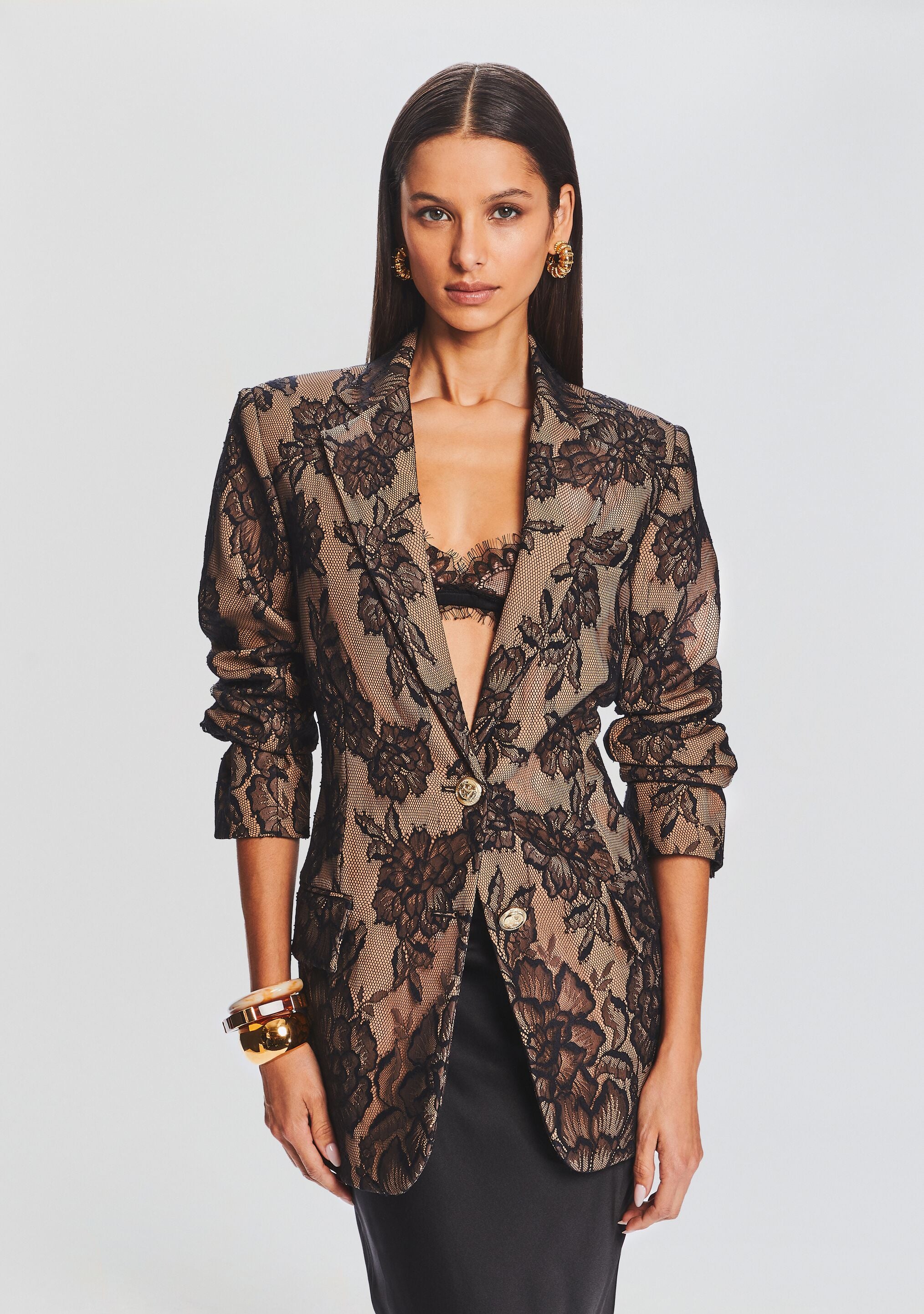 Womens black lace clearance jacket