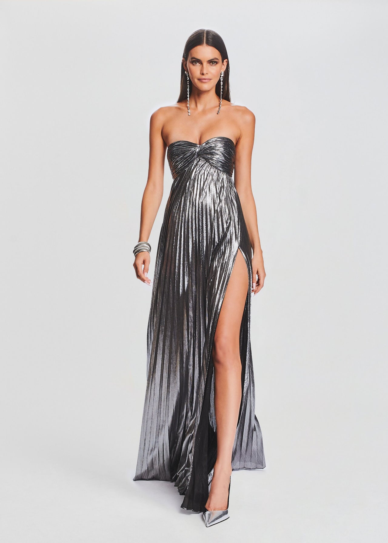 Gunmetal Strapless Dress | Floor Length Zoa Dress | Retrofte Retrofete Gunmetal Strapless Dress | Floor Length Zoa Dress | Retrofte Retrofete