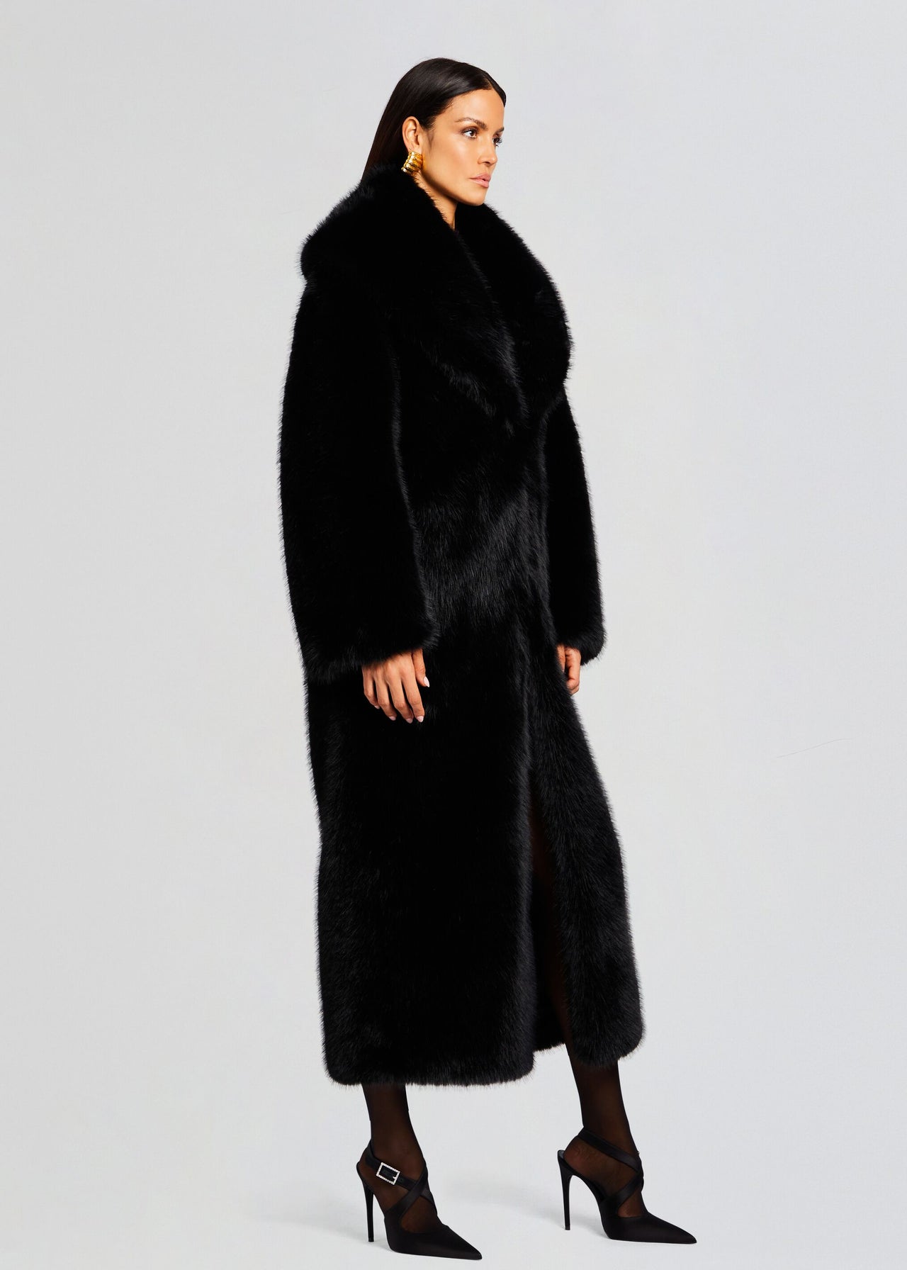 Long Black Faux Faux Fur Full Length Coat Long Faux Fur Coat Womens Black Serval S Long Black Faux Faux Fur Full Length Coat Long Faux Fur Coat Womens Black Serval S