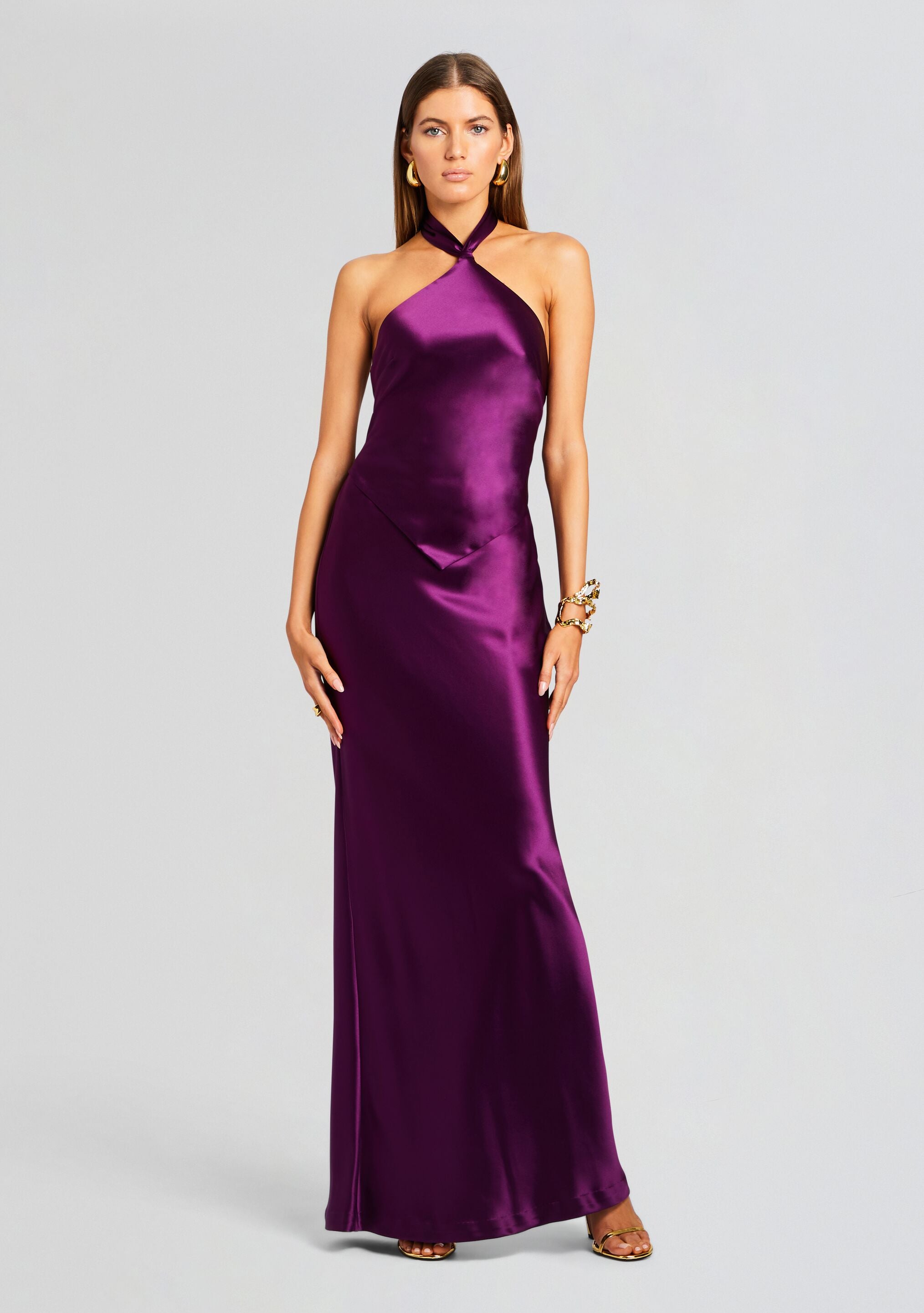 Long Eggplant Formal Dresses