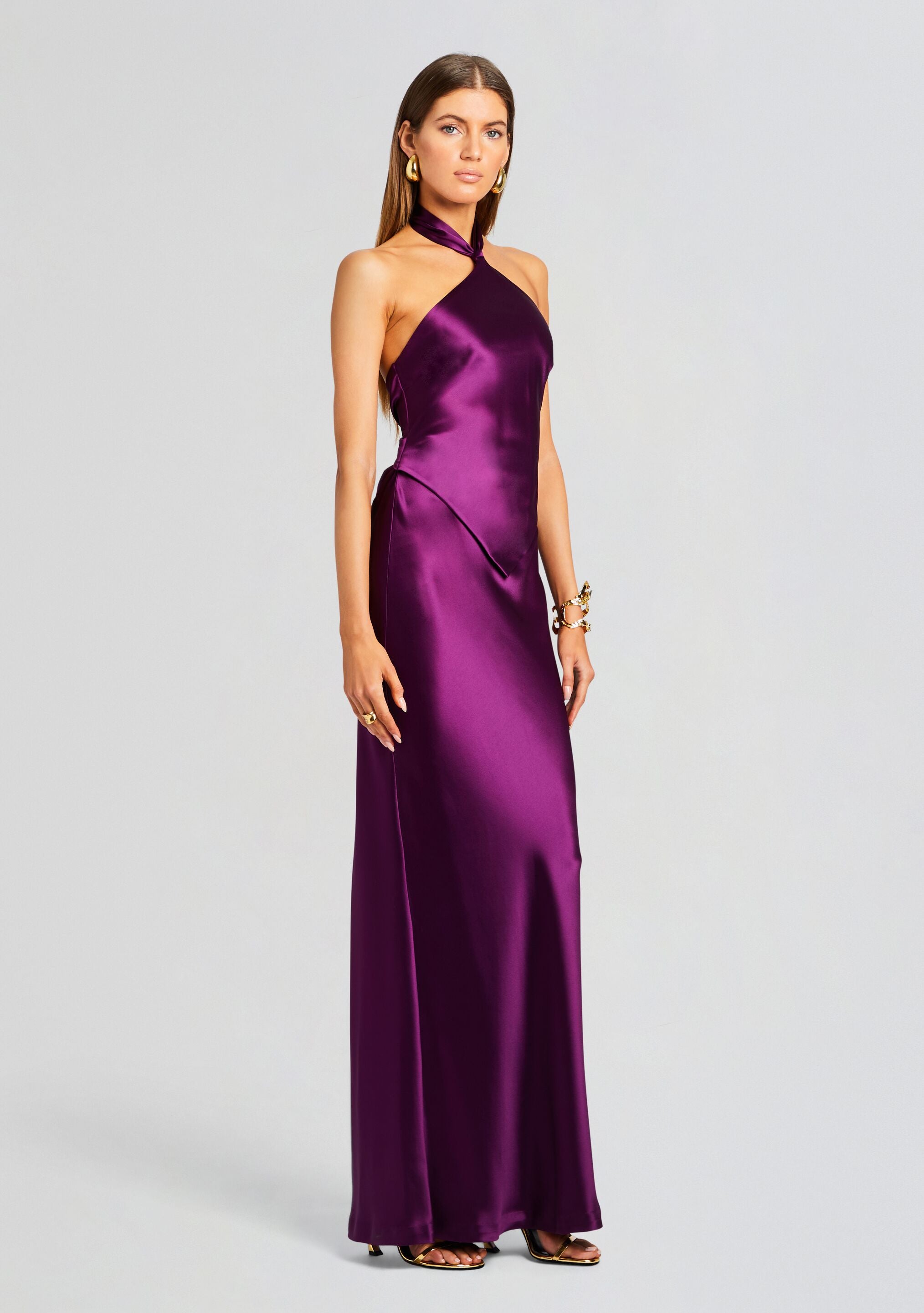 Long Eggplant Formal Dresses