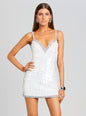Ivanna Feather Sequin Dress