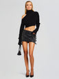 Ivory Leather Skirt