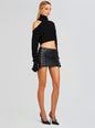 Ivory Leather Skirt