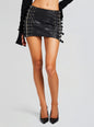 Ivory Leather Skirt