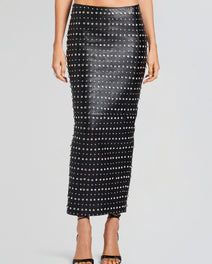 Whitley Embellished Leather Skirt