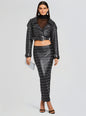 Whitley Embellished Leather Skirt