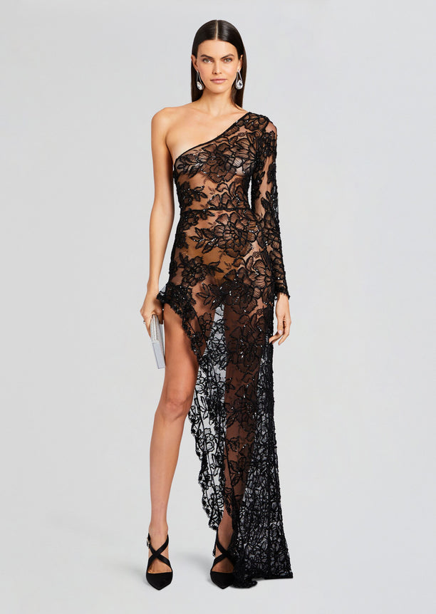 Olimpia Embellished Lace Dress