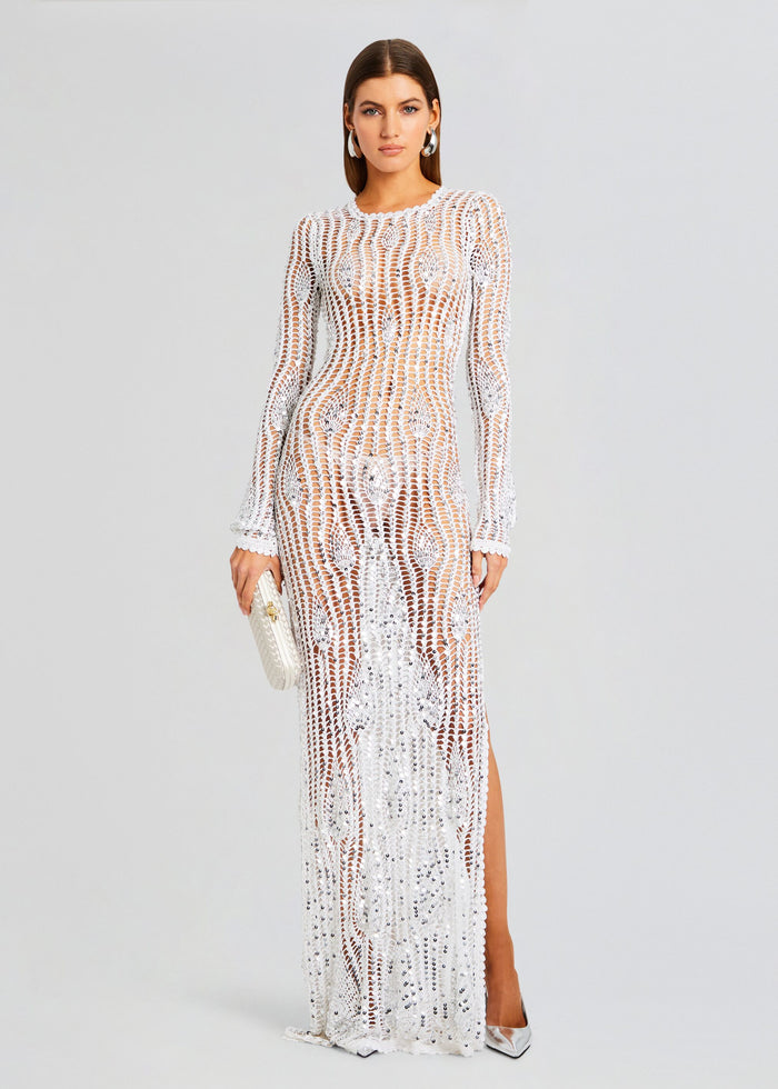 Cherri Sequin Crochet Dress