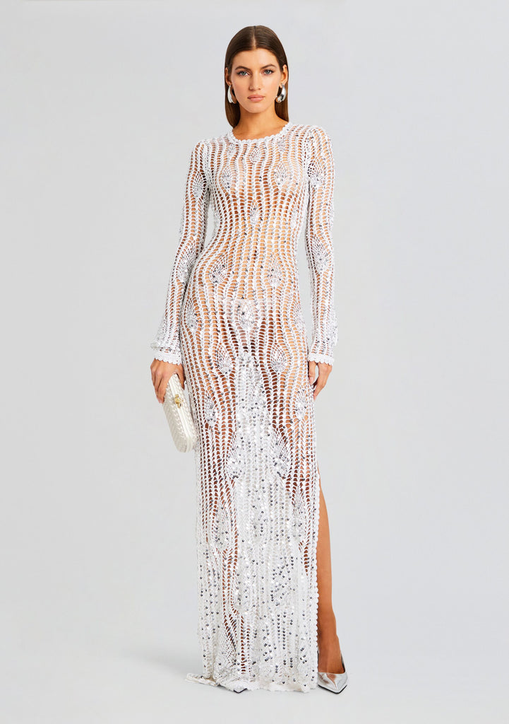 Cherri Sequin Crochet Dress – Retrofete
