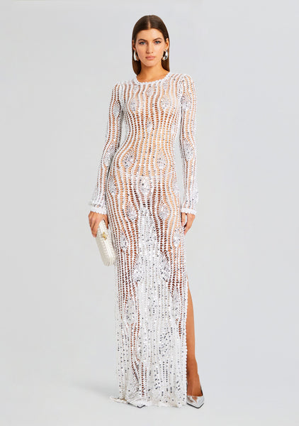 Cherri Sequin Crochet Dress  Retrofete