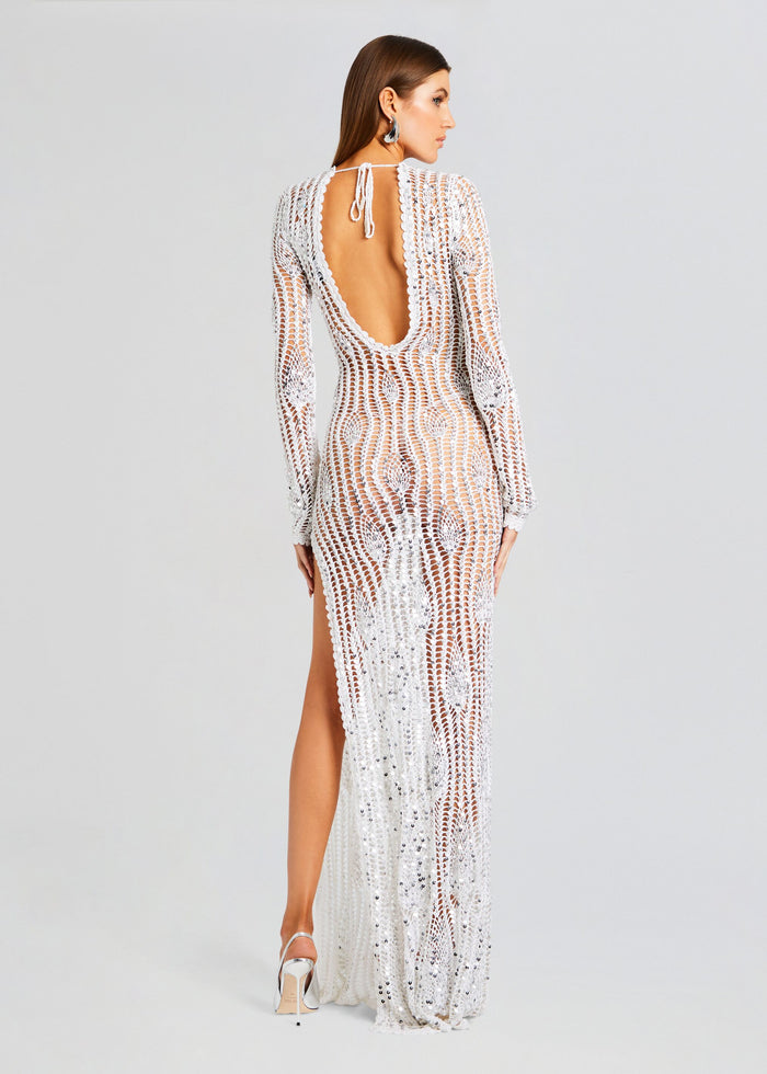 Cherri Sequin Crochet Dress