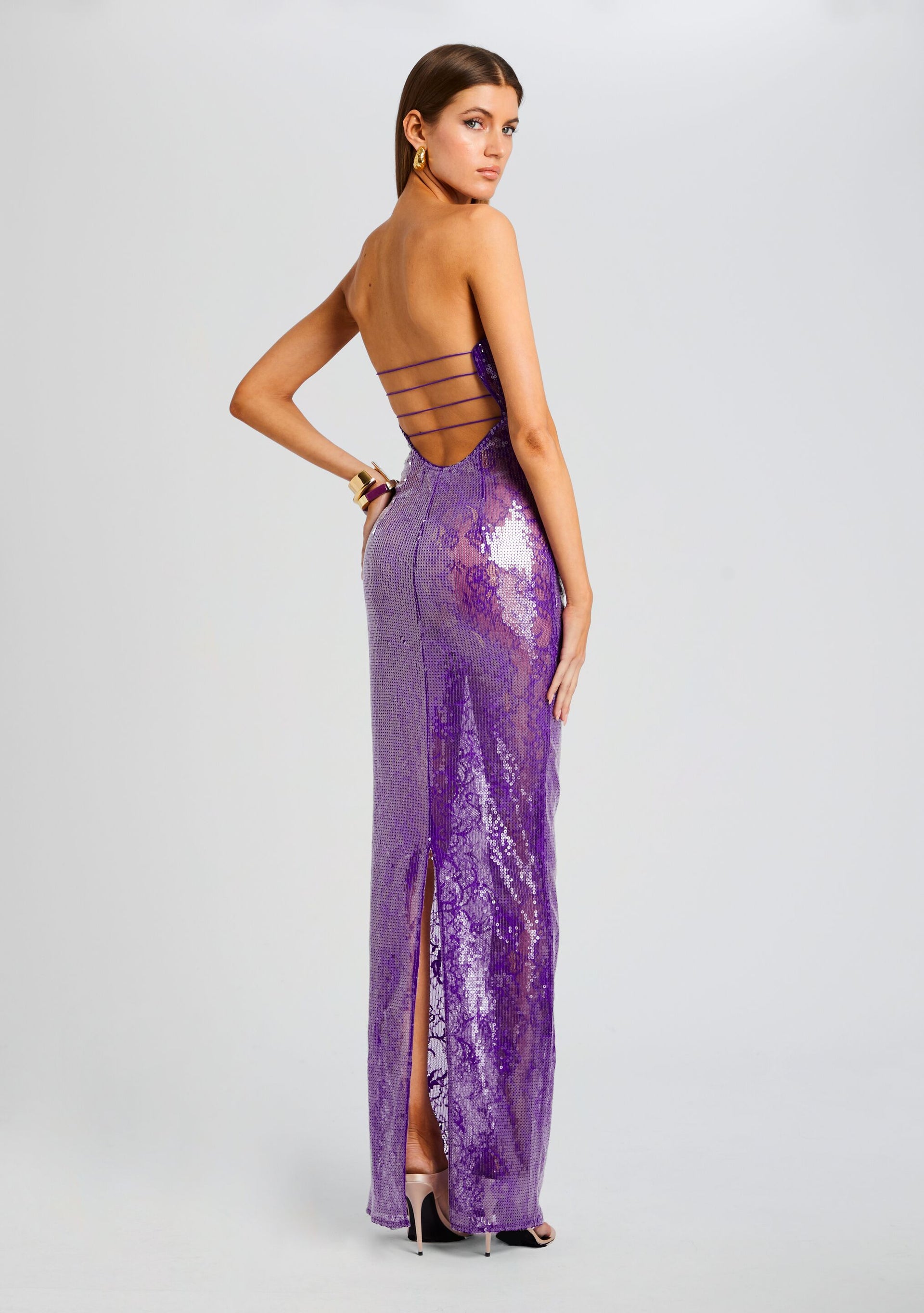 Lucia Sequin Lace Dress  Retrofete