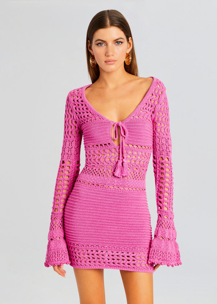 Peony Knit Crochet Dress