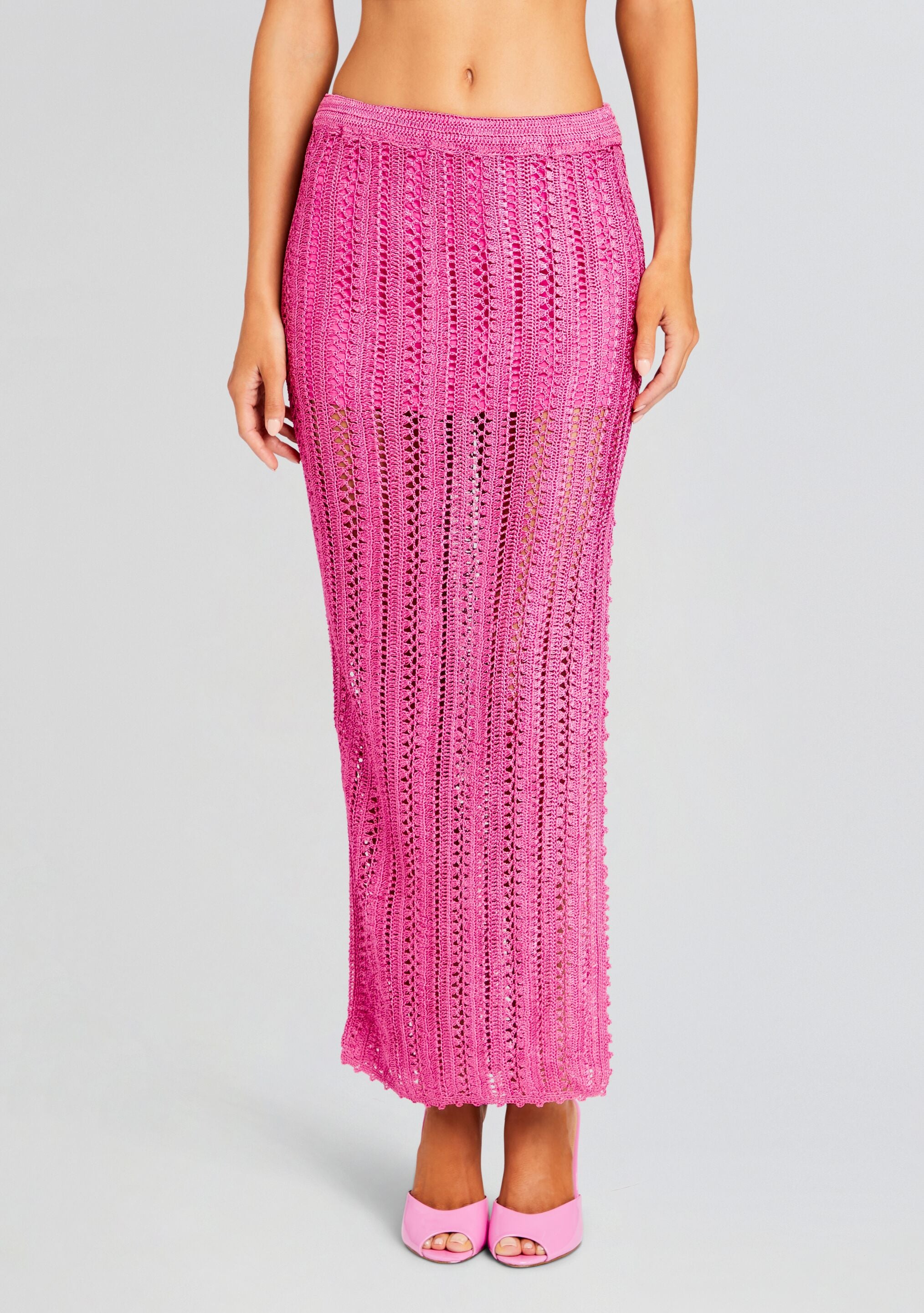 Hot pink knit outlet maxi skirt