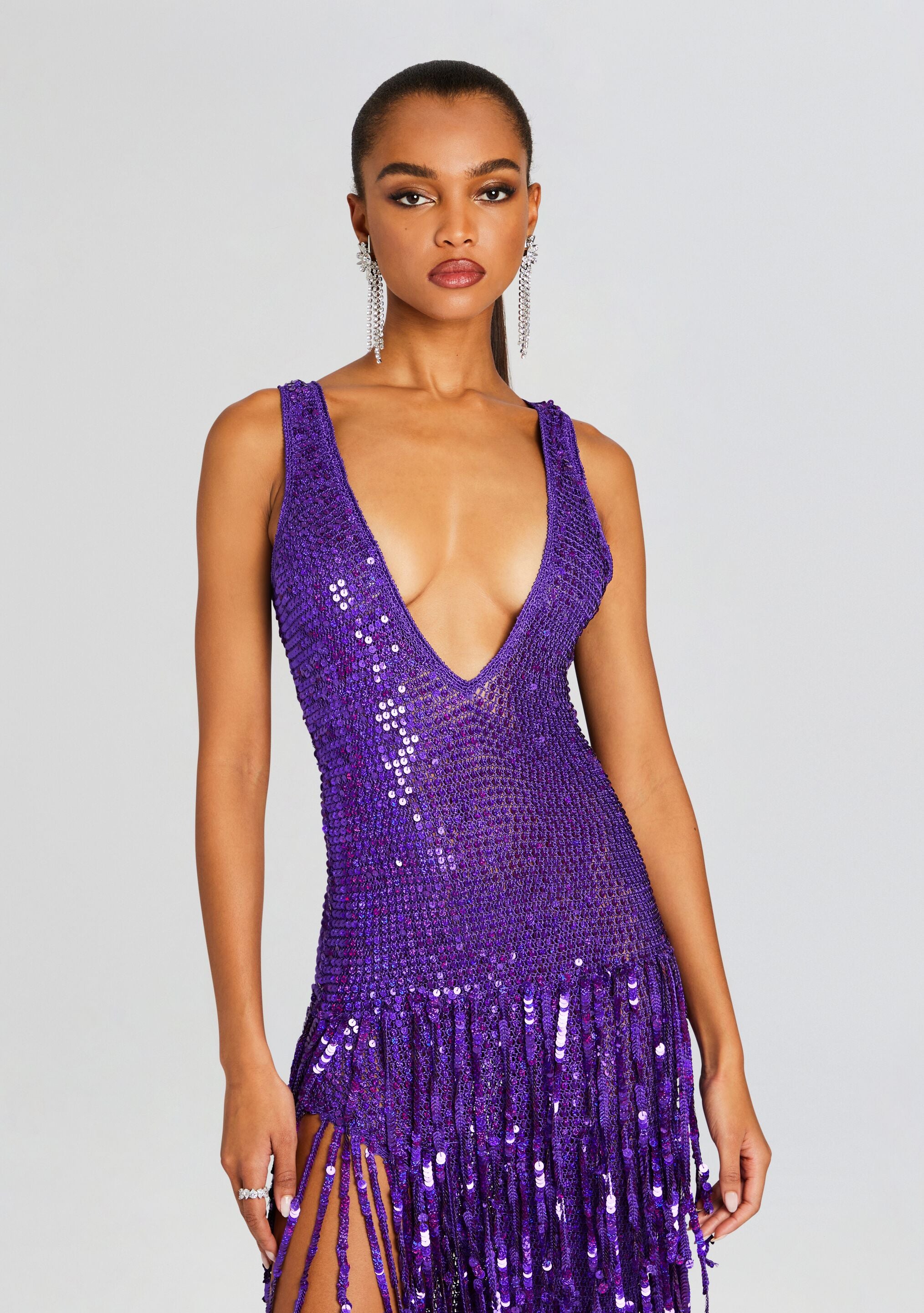 Libra Sequin Fringe Crochet Dress