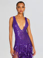 Libra Sequin Fringe Crochet Dress