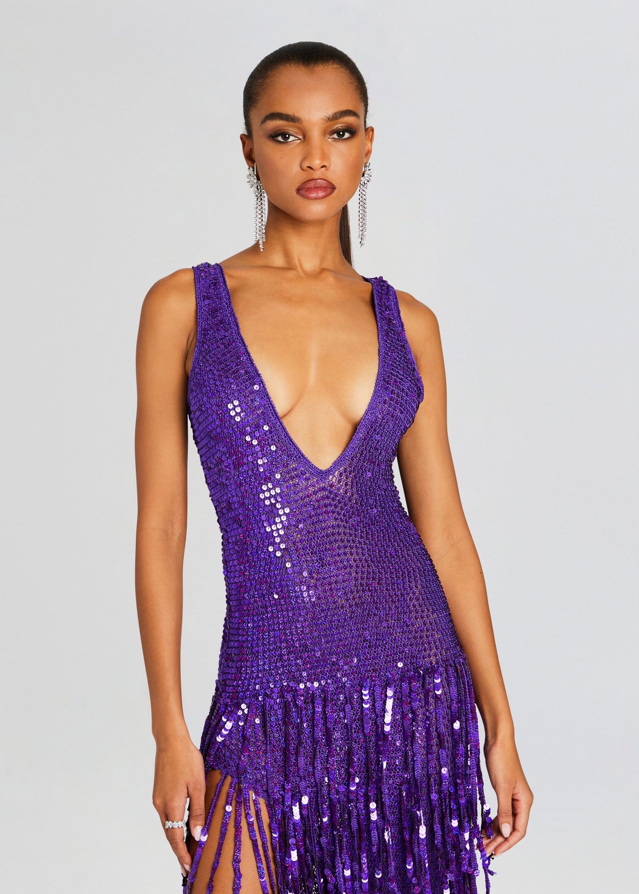 Libra Sequin Fringe Crochet Dress Retrofete Libra Sequin Fringe Crochet Dress Retrofete