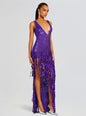 Libra Sequin Fringe Crochet Dress