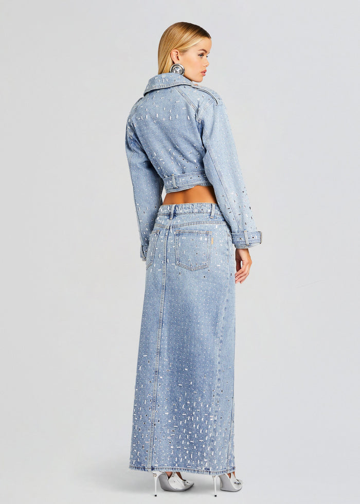 Palermo Embellished Denim Skirt