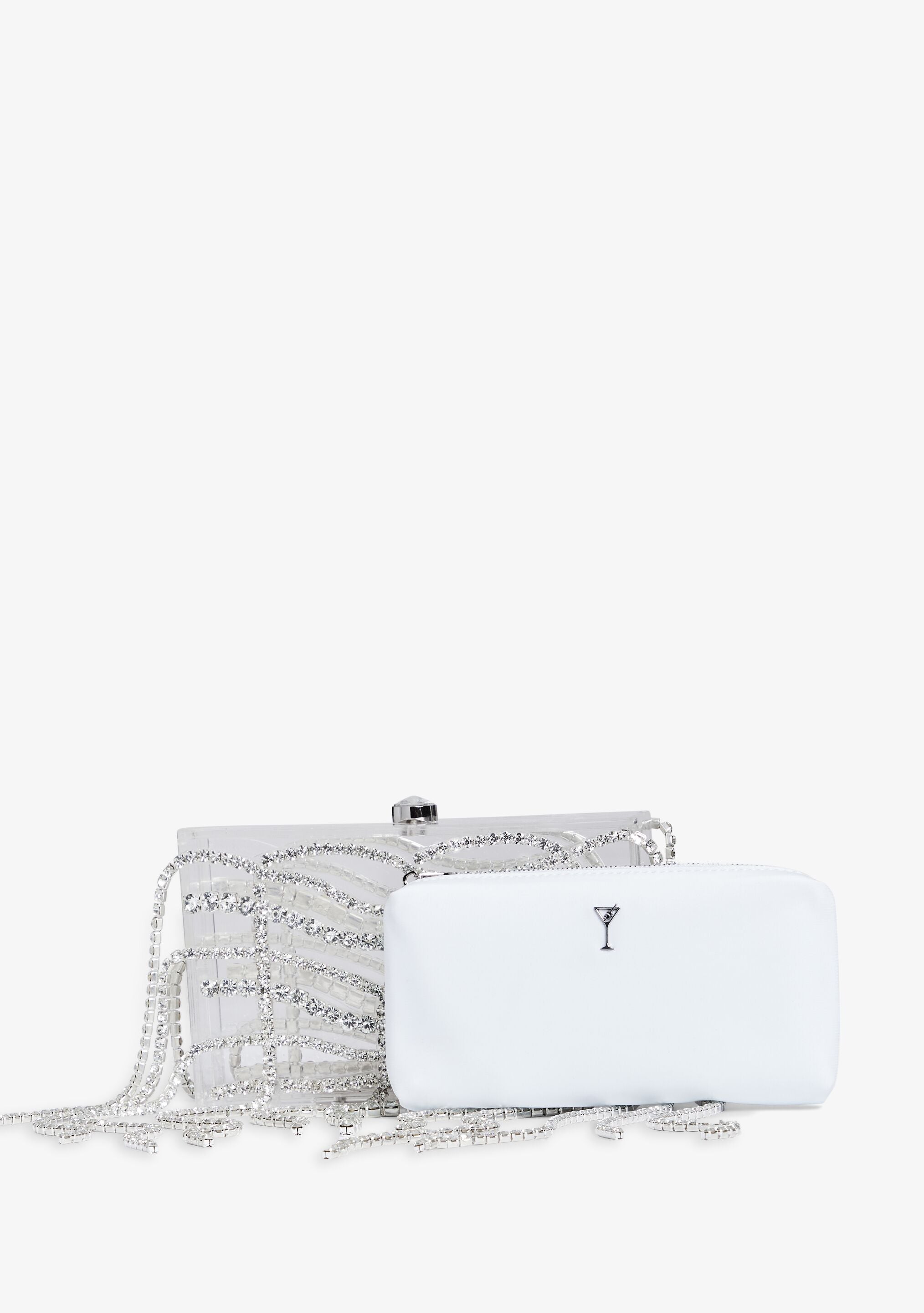 White designer hotsell clutch bag