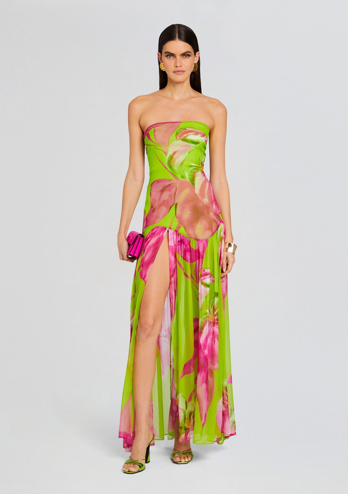 hot pink and lime green dresses Marisol Silk Dress – Retrofete Ecom Style:AP1E210784