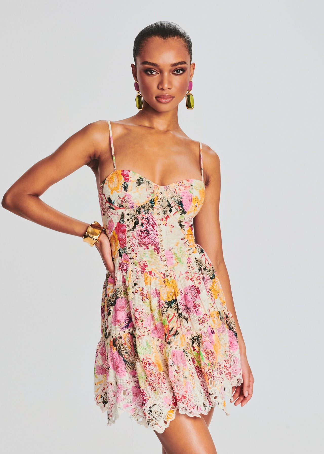 charu short dress Charo Ruiz Ibiza Cami White Blossom Strapless Mini Dress