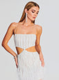 Beverly Sequin Feather Dress