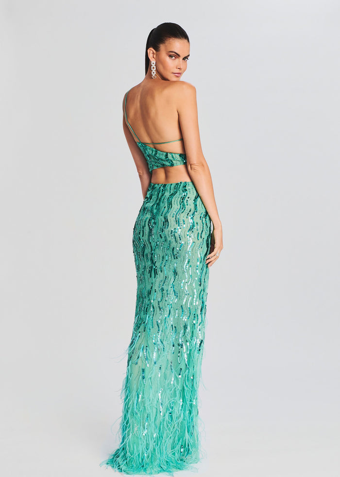 Vice Sequin Feather Dress