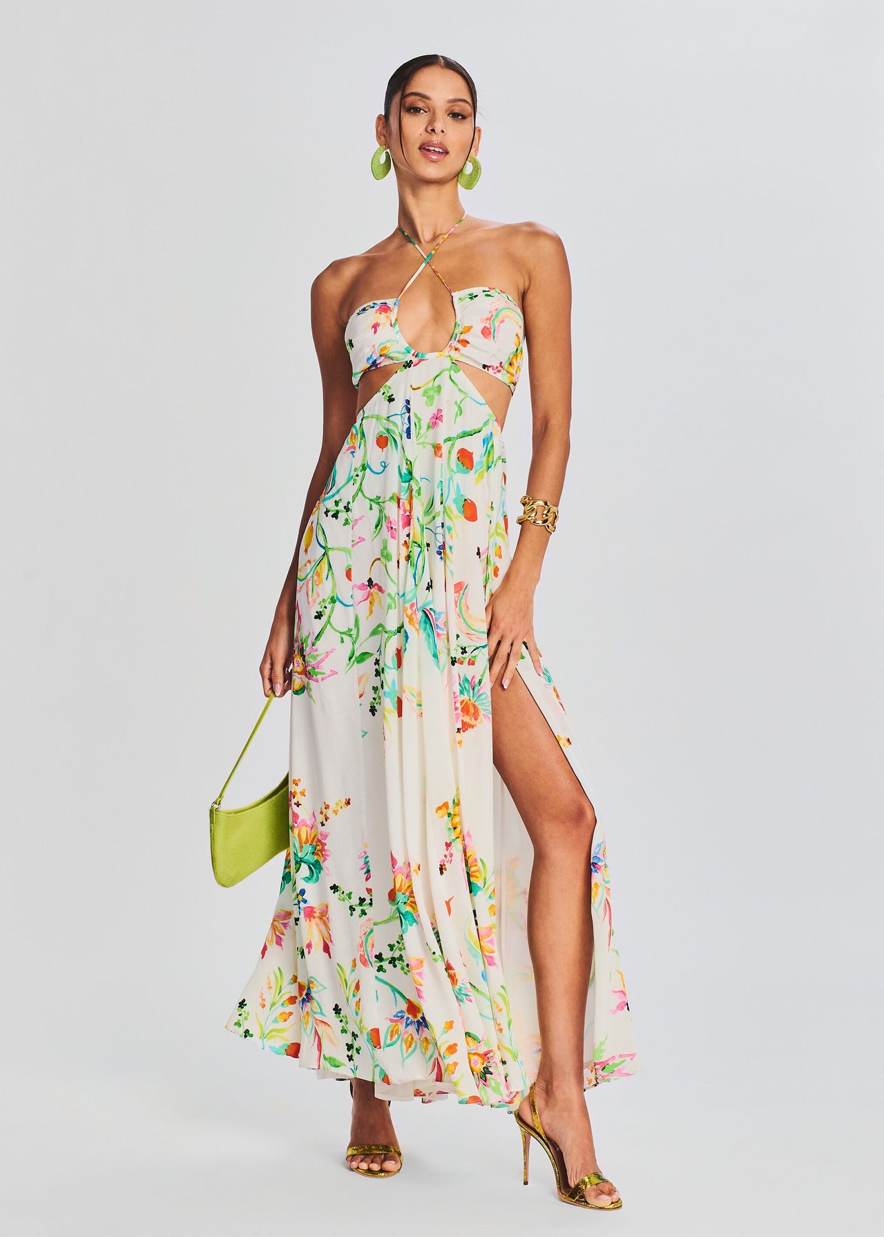 sundry retro floral maxi dress SUNDRY Retro Floral Midi Dress