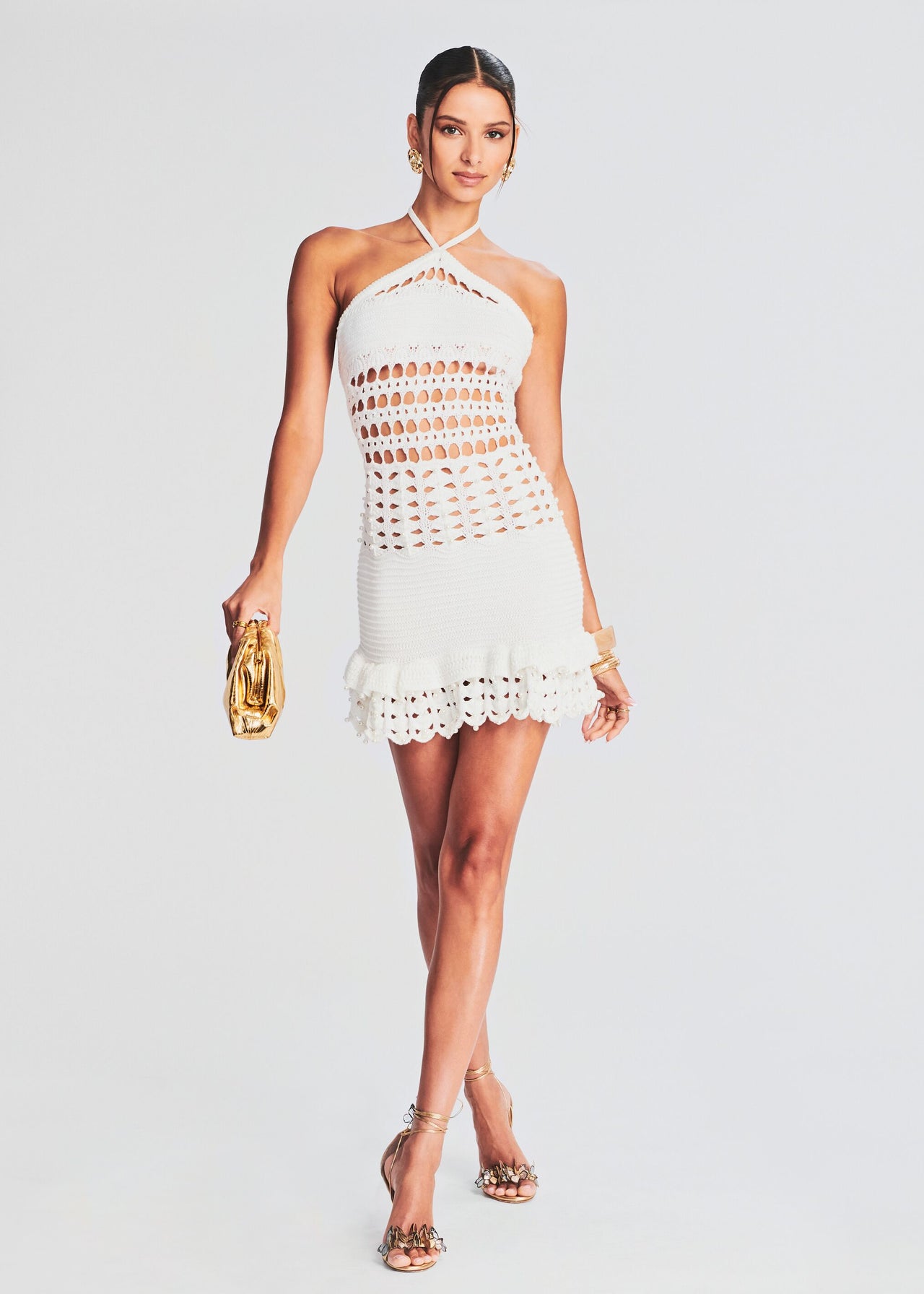 Eze Crochet Pearl Embellished Dress – Retrofete