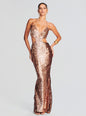 Miko Feather Sequin Dress