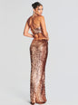 Miko Feather Sequin Dress